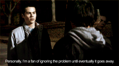 Image result for stiles teen wolf run away from problems