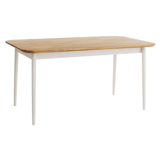 Talia 6 Seat Oak Dining Table With White Legs In 2019