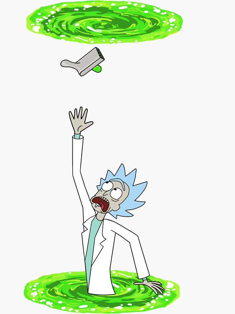 Rick And Morty Falling Through Portal Sticker By Mxdesign888 In 2021 Rick And Morty Image Rick And Morty Rick And Morty Tattoo