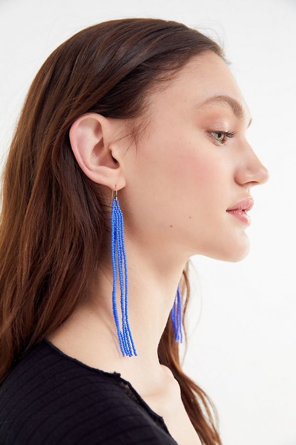 Gold tassel earrings ~ wooden geometric fringe earrings ~ modern jewellery ~ birthday gifts for women ~ half moon dangle earrings