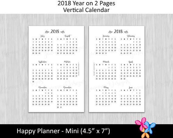 2018 mini calendar printable free