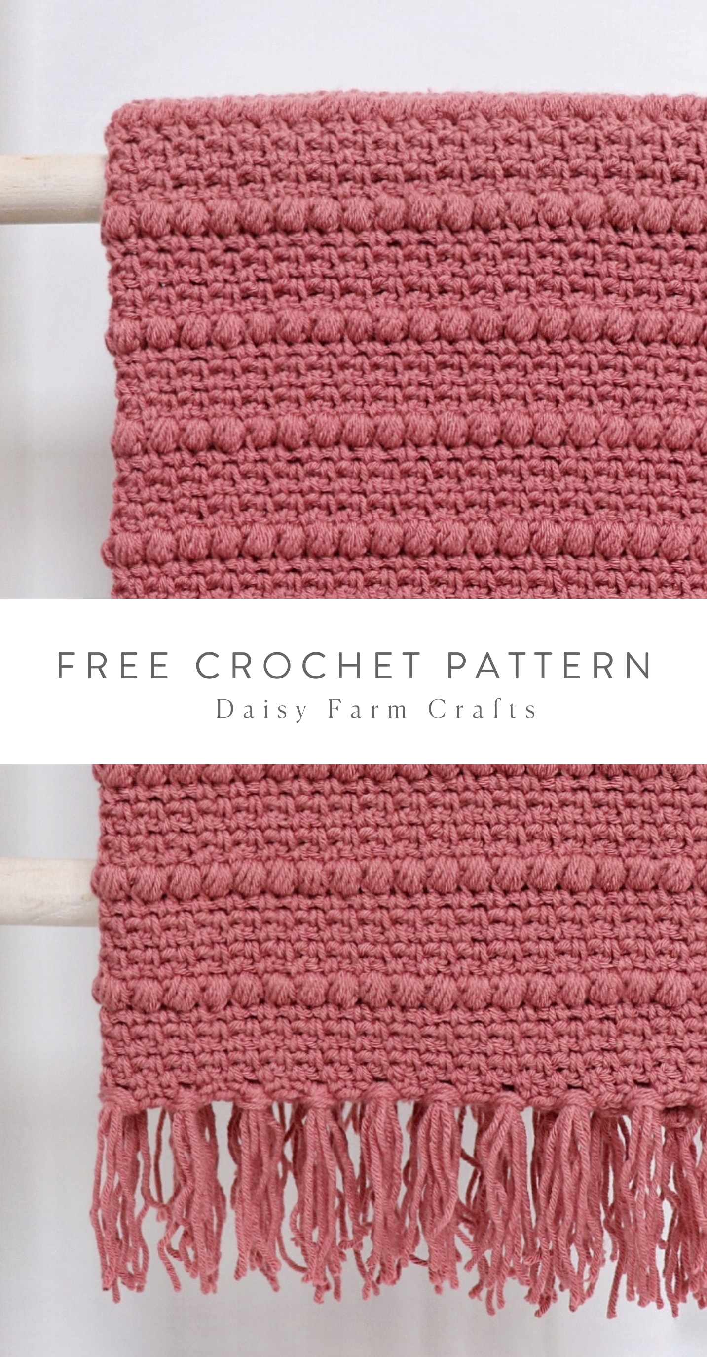 Free Crochet Pattern - Boho Puff Stripes Blanket
