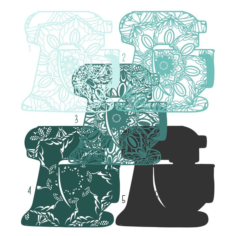 3d Layered Design 3d Kitchen Mixer Mandala Svg Multi Etsy Layers Design Mandala Svg Silhouette Paper