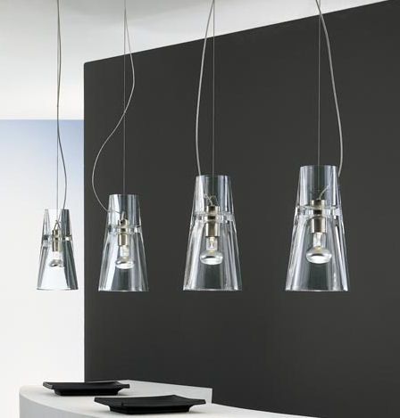 Contemporary Clear Glass Pendants from Leucos - the Kon Suspension ...