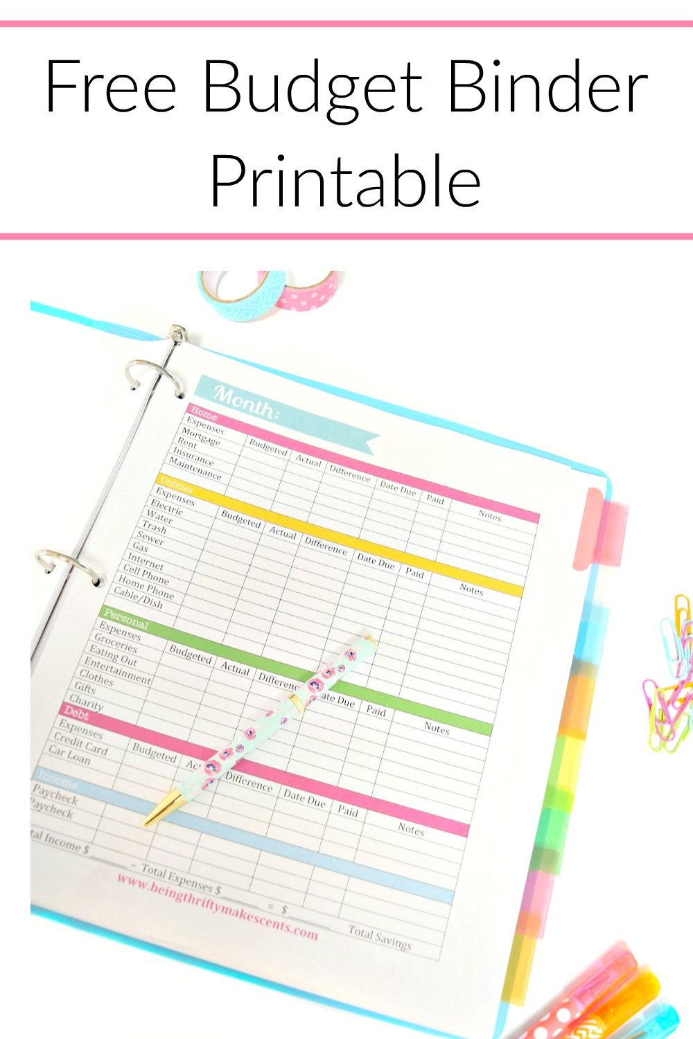 free budget printable ogt blogger friends pinterest saving