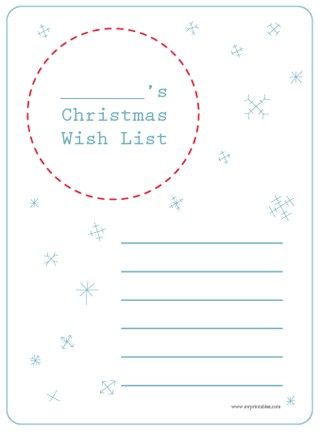 Christmas Wish List Printables - Click image to find more Holidays
