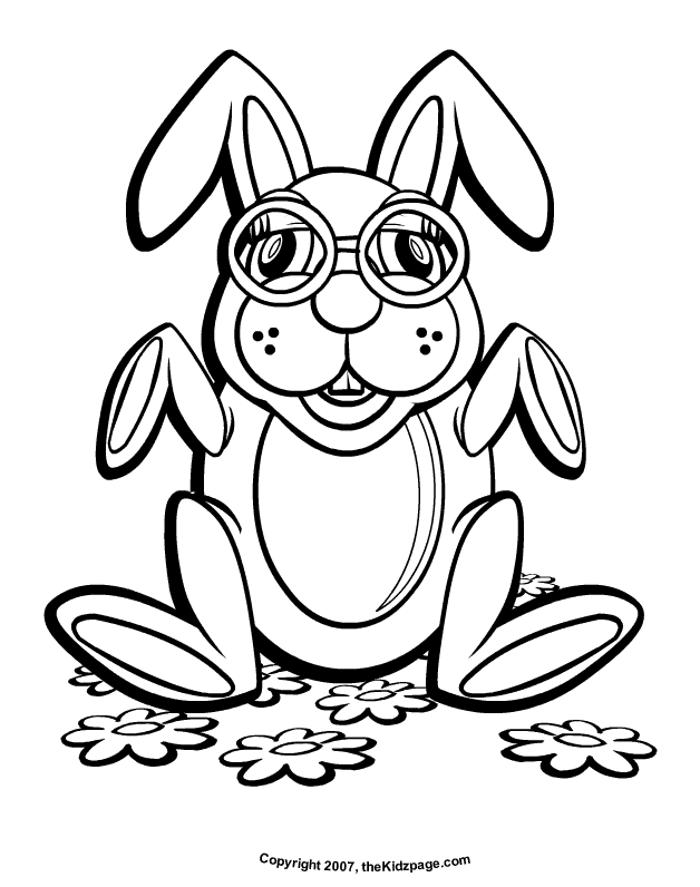 Bunny With Eyeglasses Free Coloring Pages For Kids