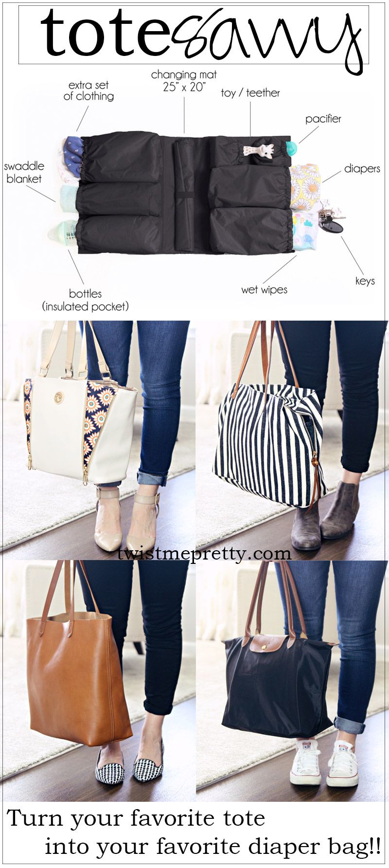 Turn your favorite tote into your favorite diaper bag with the tote ...