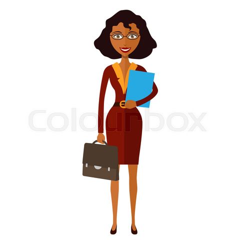 Spectacled Good Looking African American Business Lady