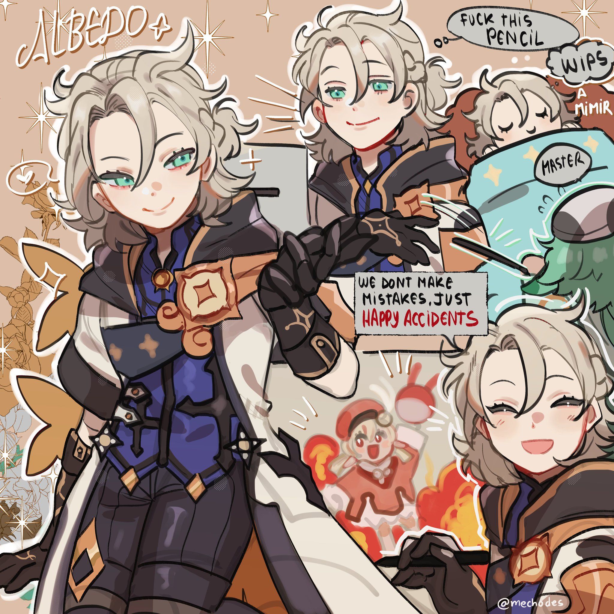 Mechodes C2 Zhongli And 0 Yanfei On Twitter Albedo Character Design Anime