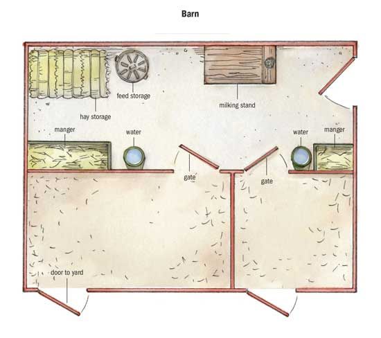 Rectangle Goat Barn Cabras Boer, Small Goat, Small Farm, Goat Shed, Barn Layout, Goat Shelter, Goat House, Goat Care, Farm Plans