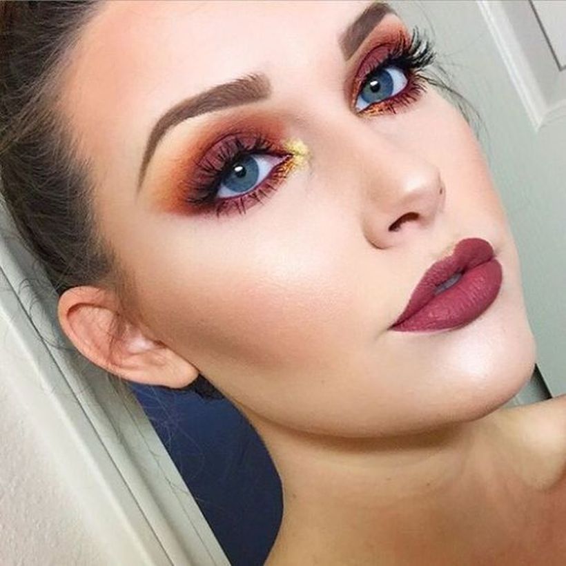 24 Hübsches Thanksgiving Make-up Look in diesem Jahr