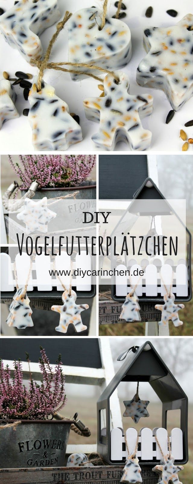 DIY Vogelfutter Knödel mit Plätzchenformen einfach selber machen #diyundselbermachen