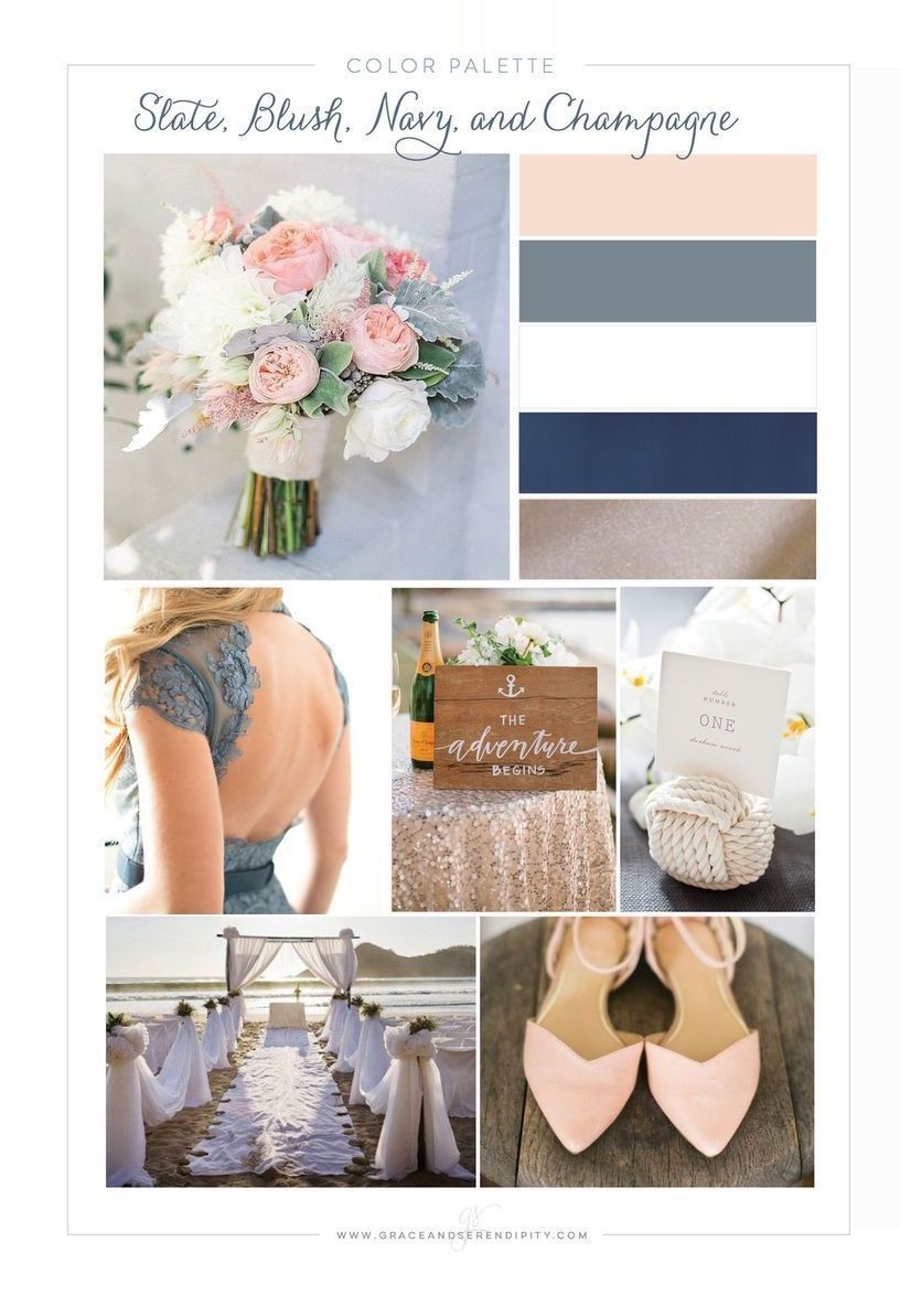 #blush #champagne #color #colors #Gray #nautical #Navy #slate #wedding #wedding colors pallets