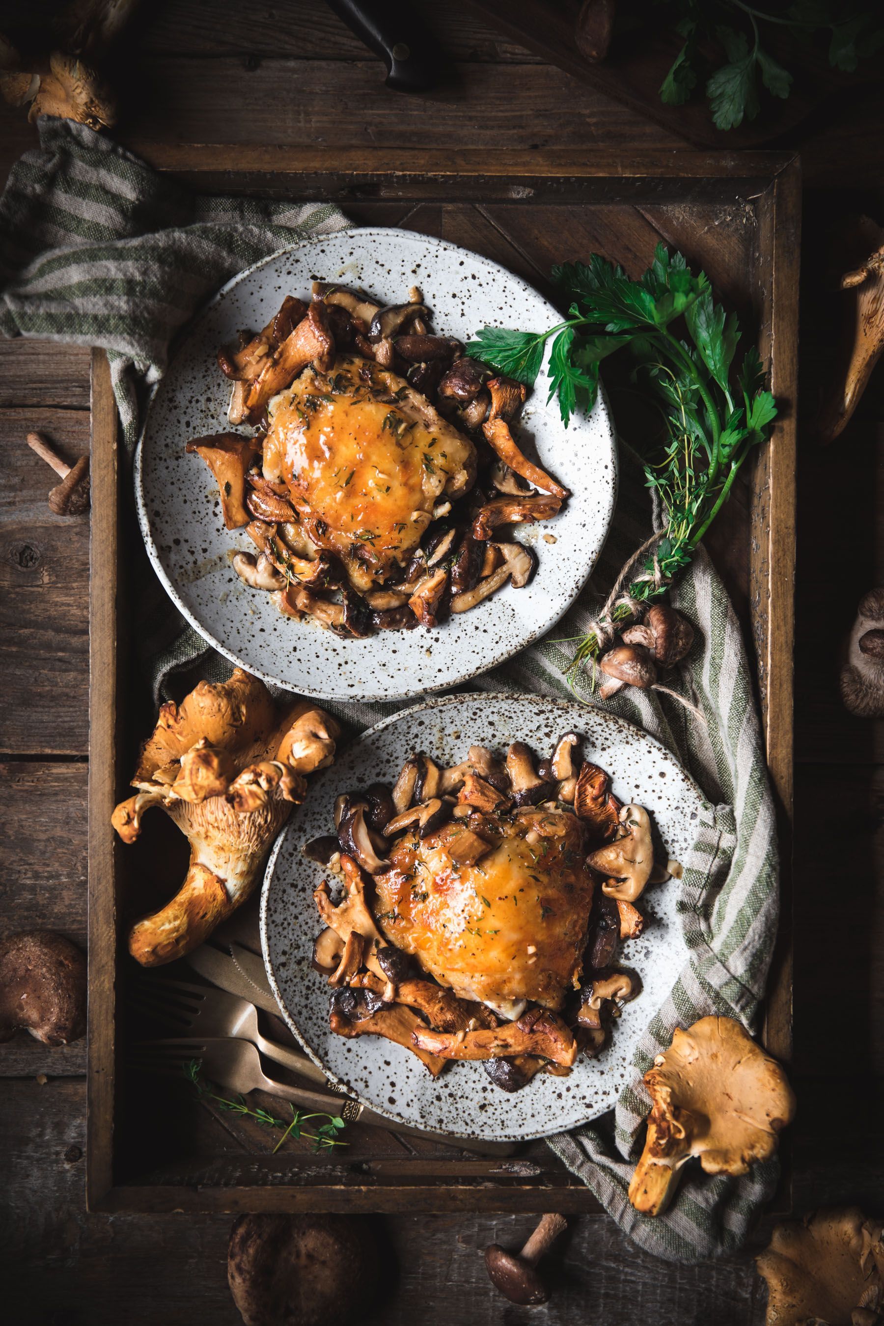 Braised Chicken with Mushrooms and White Wine | Ad Braised Chicken with Mushrooms and White Wine | Ad