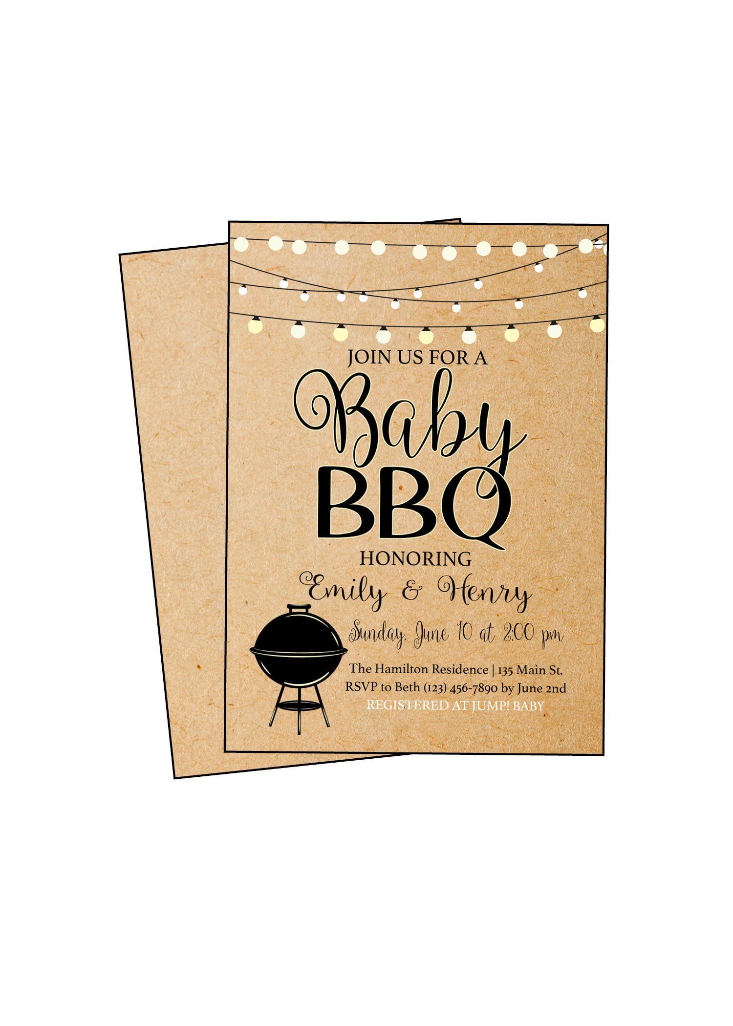 Baby Bbq Invitation Shower Invite Barbeque Baby Bbq Invitation Shower Invite Barbeque
