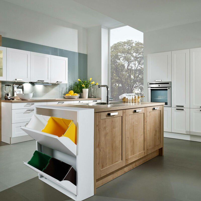 Outillage > ... > Divers DMORA, Poubelle peu encombrante pour le tri sélectif avec quatre seaux, couleur blanche, 60 x 92 x 26 cm Amazon Kitchen Decor, Amazon Home Decor, Unique Kitchen, Dining Room Arm Chairs, Dining Room Decor, Dining Tables, Kitchen Organisation, Kitchen Storage, Diy Storage