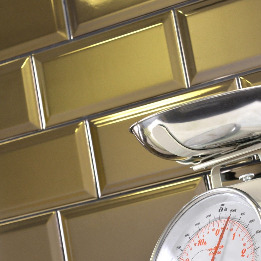 Metallic Gold Metro Tiles Metro tiles, Kitchen wall tiles, Copper tiles
