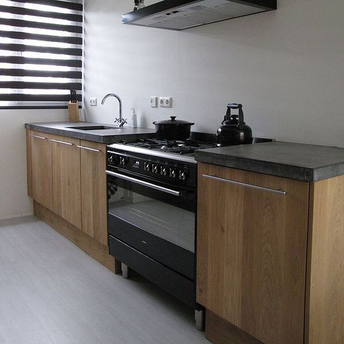 Massief eiken houten keuken met ikea keuken kasten door koak design ... Massief houten aanrechtblad