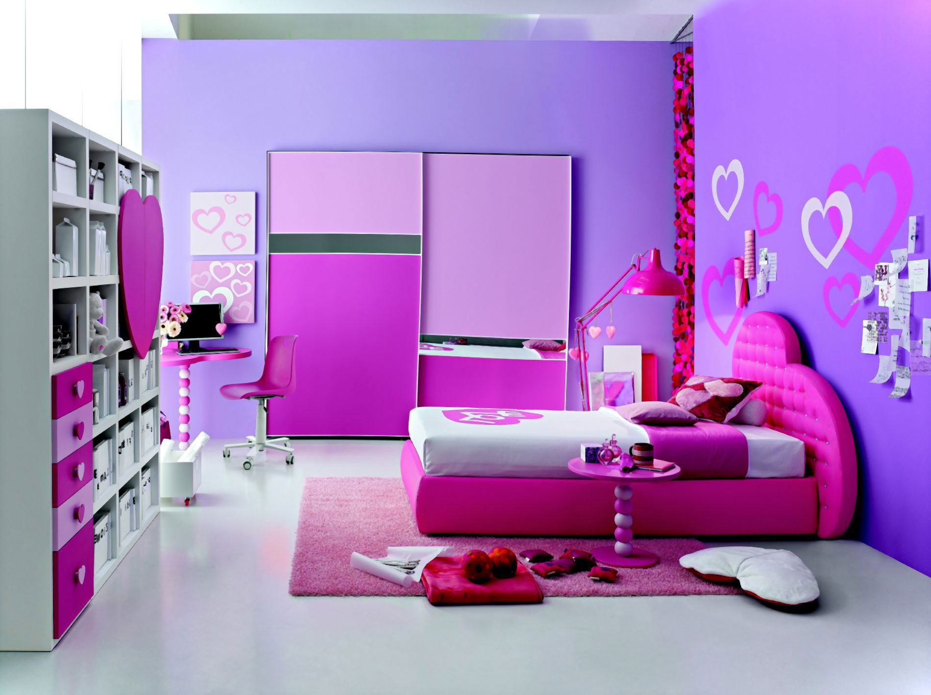 photo Room Design For Girls Pink And Purple colorful bedroom design for girls ideas