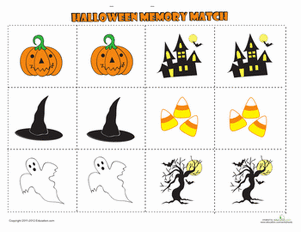 Halloween Memory Match creative imagination Memory game titles, Halloween graphic relating to Halloween Printable Games called Halloween Memory Activity creative imagination Memory video games, Halloween