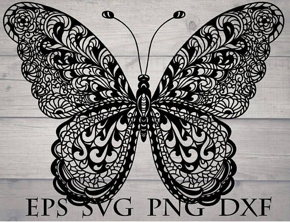 Download Mandala butterfly svg zentangle | Butterfly mandala ...