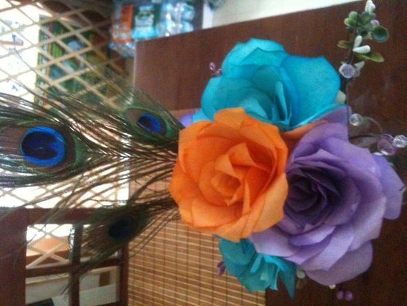 Purple Teal Orange Wedding Coffee Filter Roses Weddingbee Diy