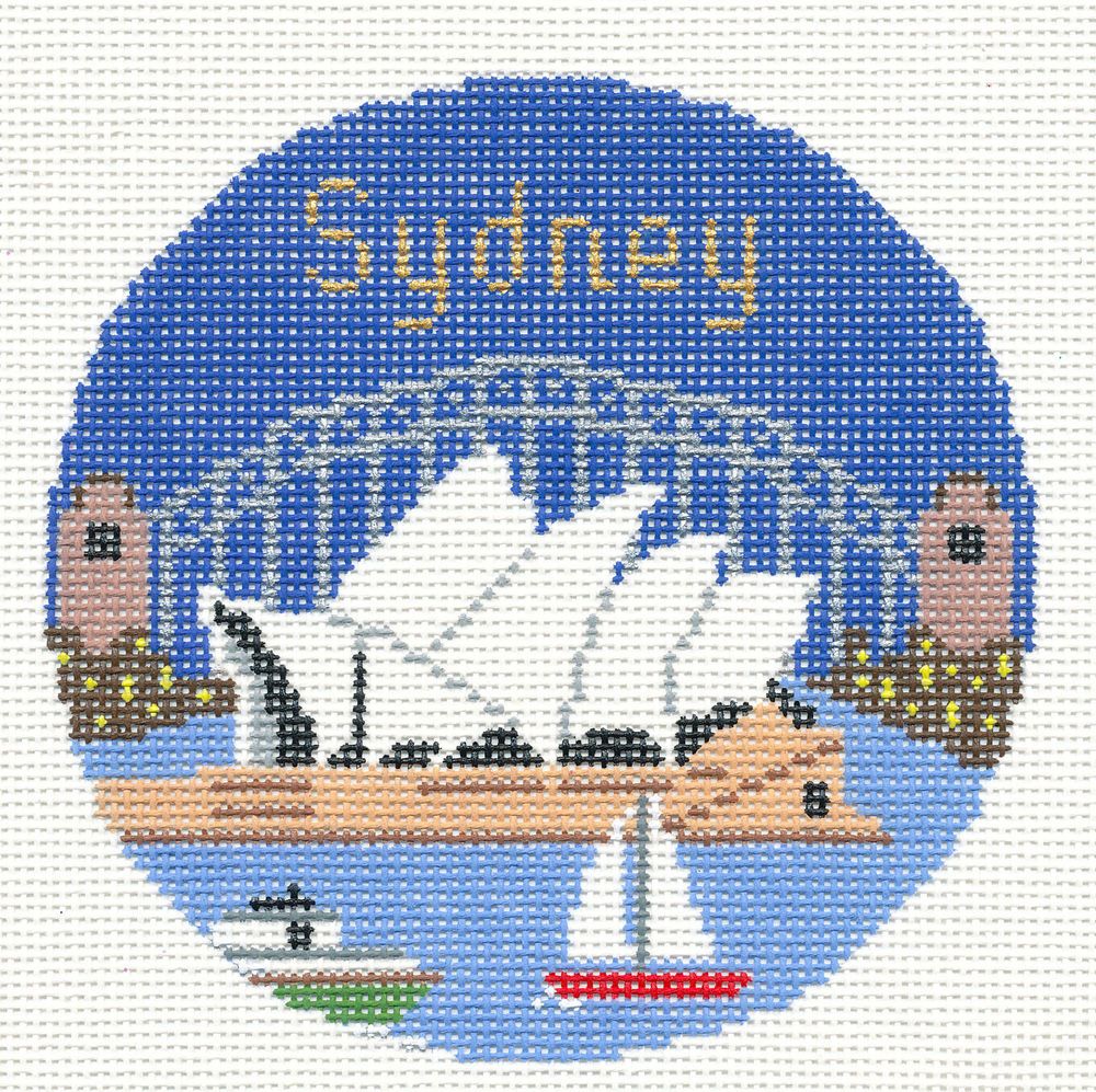 Silver Needle Sydney Australia Handpainted 4 25 Needlepoint