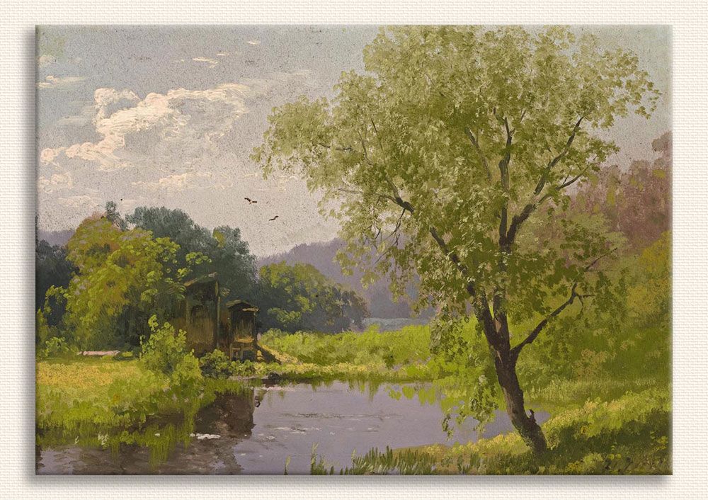 Hermann Herzog, Eski Değirmen Mountain Stream, Mountain Lake, St Louis Art, Hudson River School, Maine Coast, Windswept, Lake George, Herzog, Trout Fishing