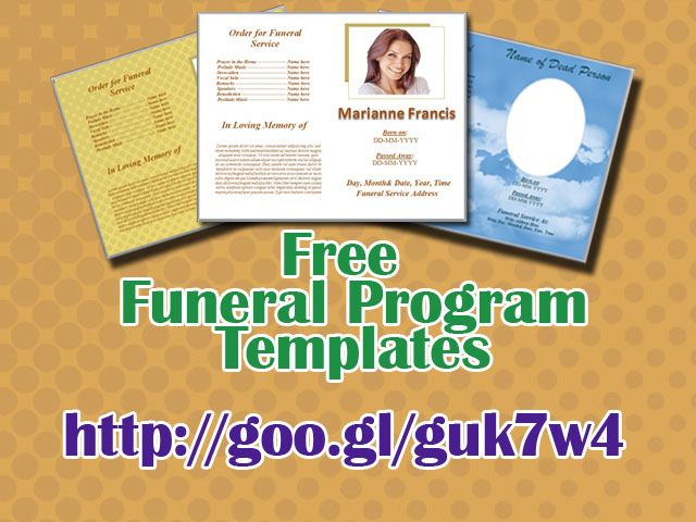 free obituary program template download