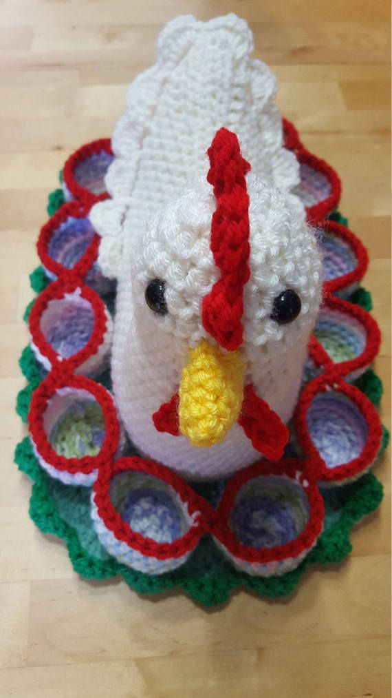 Crochet Chicken Egg holder Crochet chicken by BiziKnitting4You