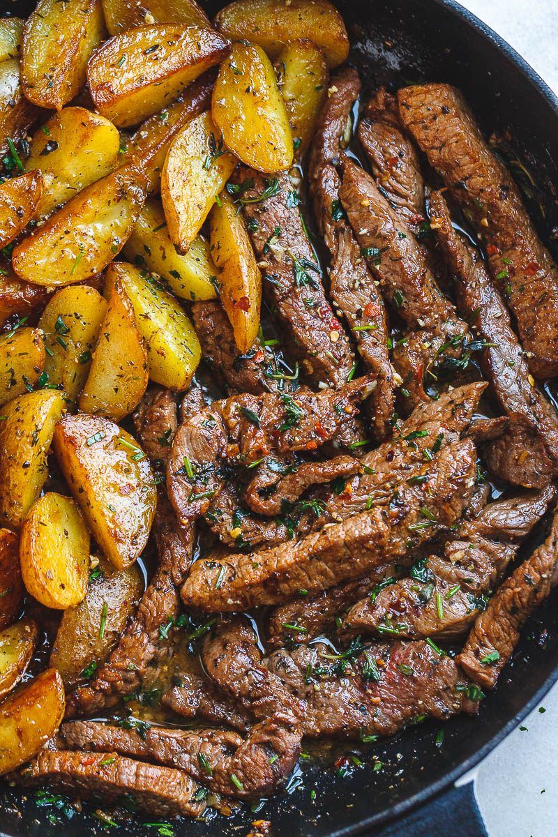 Garlic Butter Steak and Potatoes Skillet - This easy one-pan recipe is ...