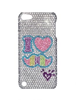 GLITTER Bling iPod Touch 4th Generation Case Mustache