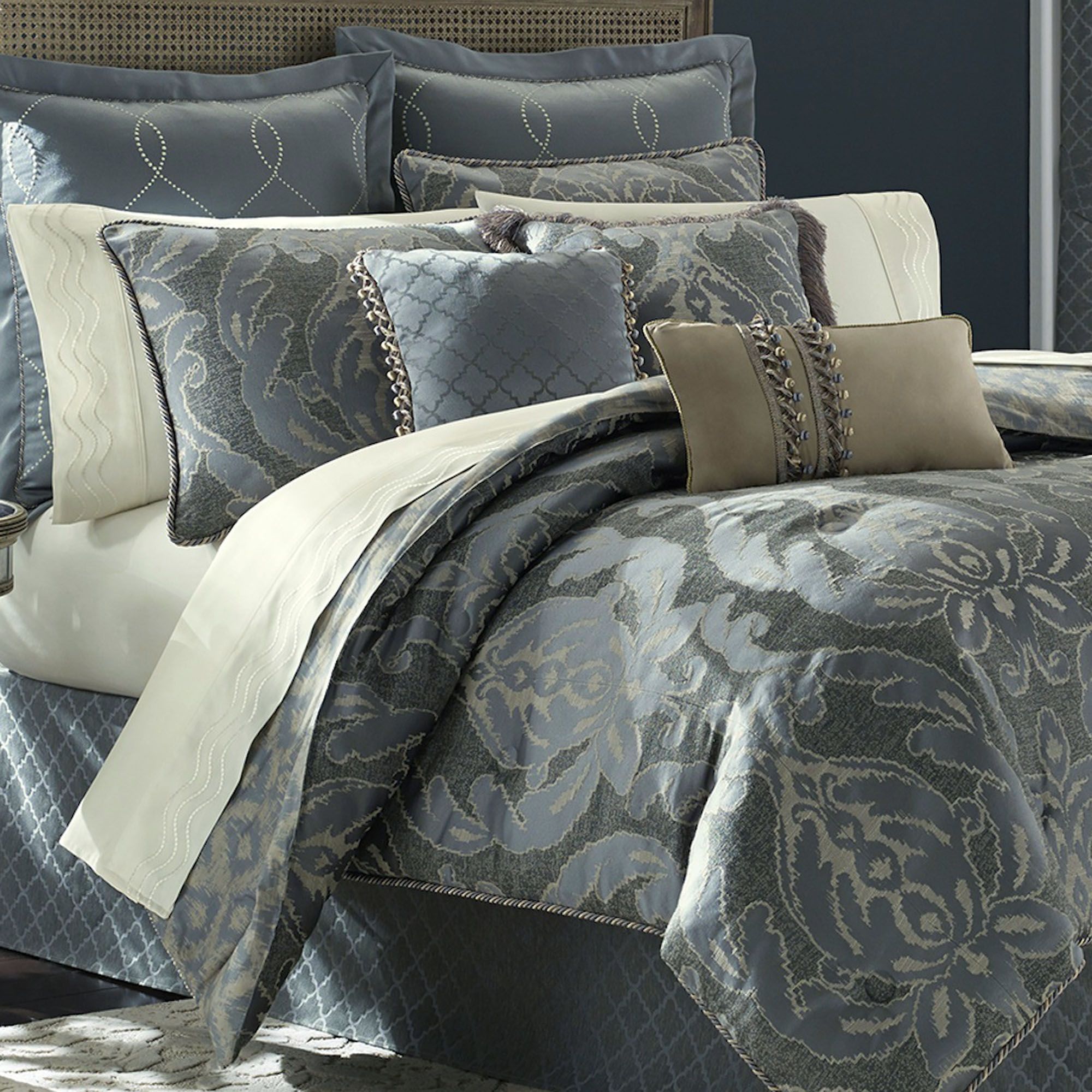 Damask Comforter Bedding by Croscill Croscill Pennington Euro Sham | Pillows