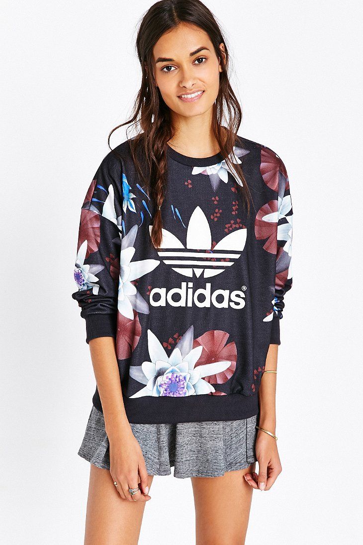 adidas Originals Lotus Print Sweatshirt | Clothes, Printed sweatshirts,  Lotus print