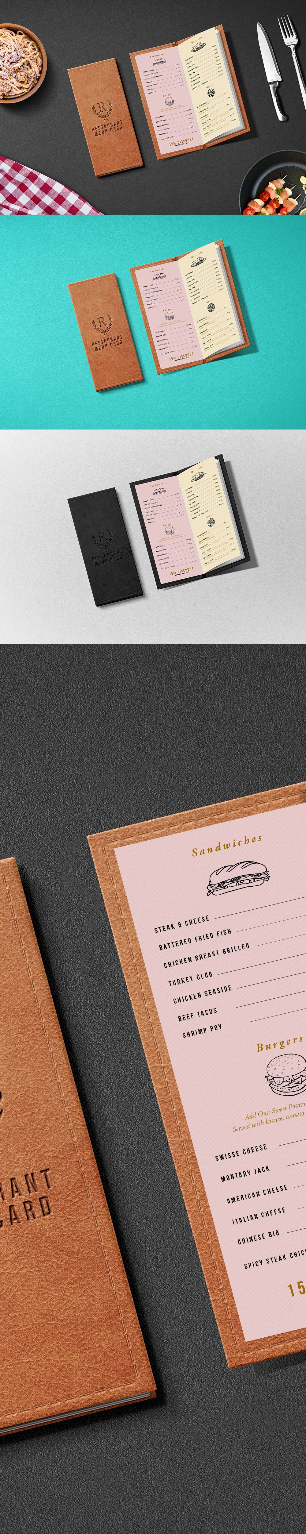 Restaurant Menu Card Mockup PSD GraphicsFuel Menu