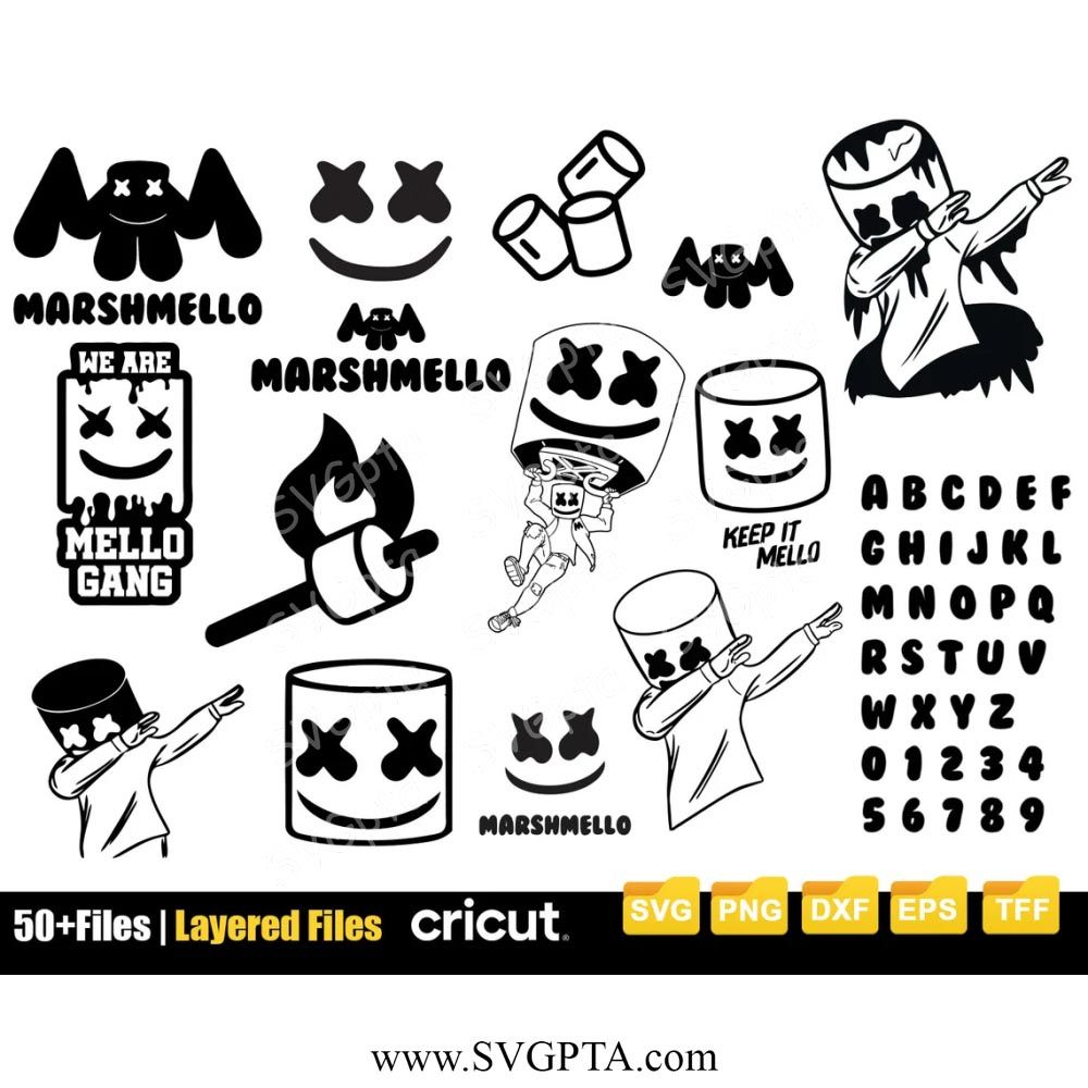 Marshmallow svg marshmallow smile bundle svg
