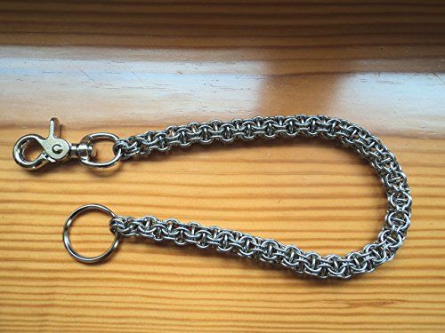 Inverted Round aluminum weave chainmail keychain