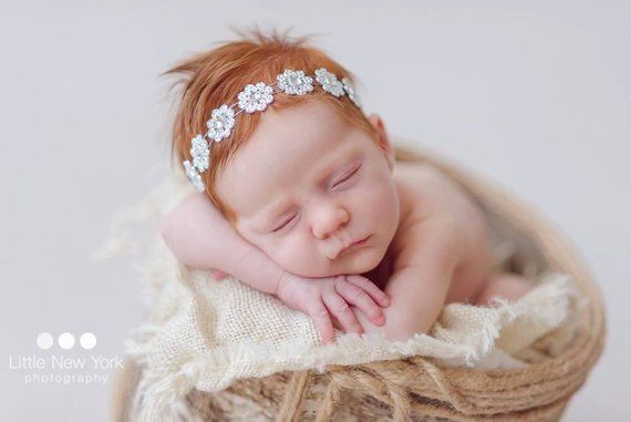 Baby Rhinestone Headband Rhinestone Tie Back Newborn Headband Baby Headband Vintage Style Headband Baby Girl Headbands Newborn Photo Prop