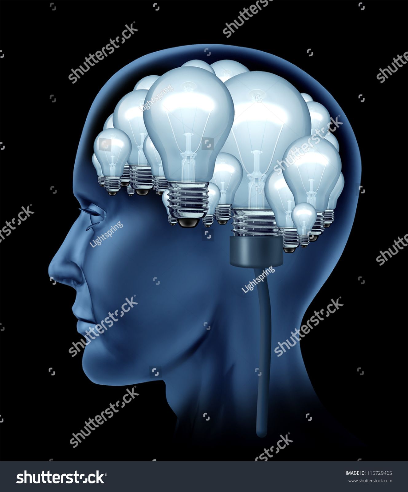 Creative Human Brain With A Side Profile Of A Person With The Mind
