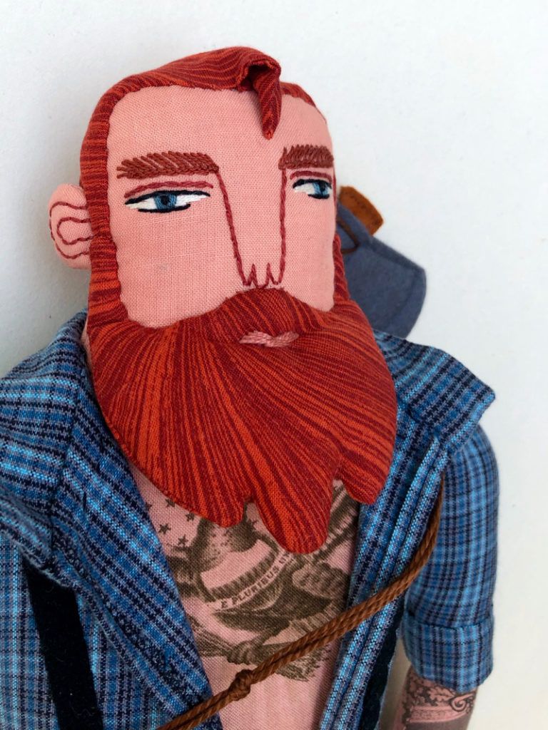 Red Haired Lumberjack Doll Fabric Dolls Dolls Lumberjack