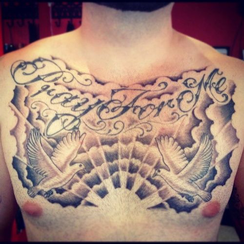 Guardian Angel Tattoo For Chest As Celestial Entity