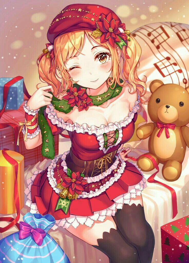 Anime girl merry christmas