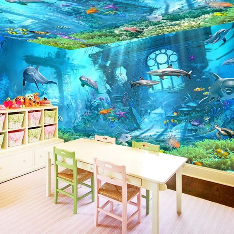Underwater World Mural 3d Wallpaper Television Kid Children Room