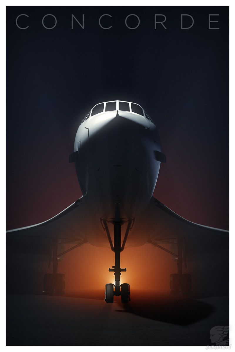 ArtStation - Concorde Redux 26 - Dark Side, Stephane BEILLIARD Vintage Airline Posters, Vintage Airlines, Travel Posters, Passenger Aircraft, Aircraft Art, Air France, Concorde, Luftwaffe, Airplane Wallpaper