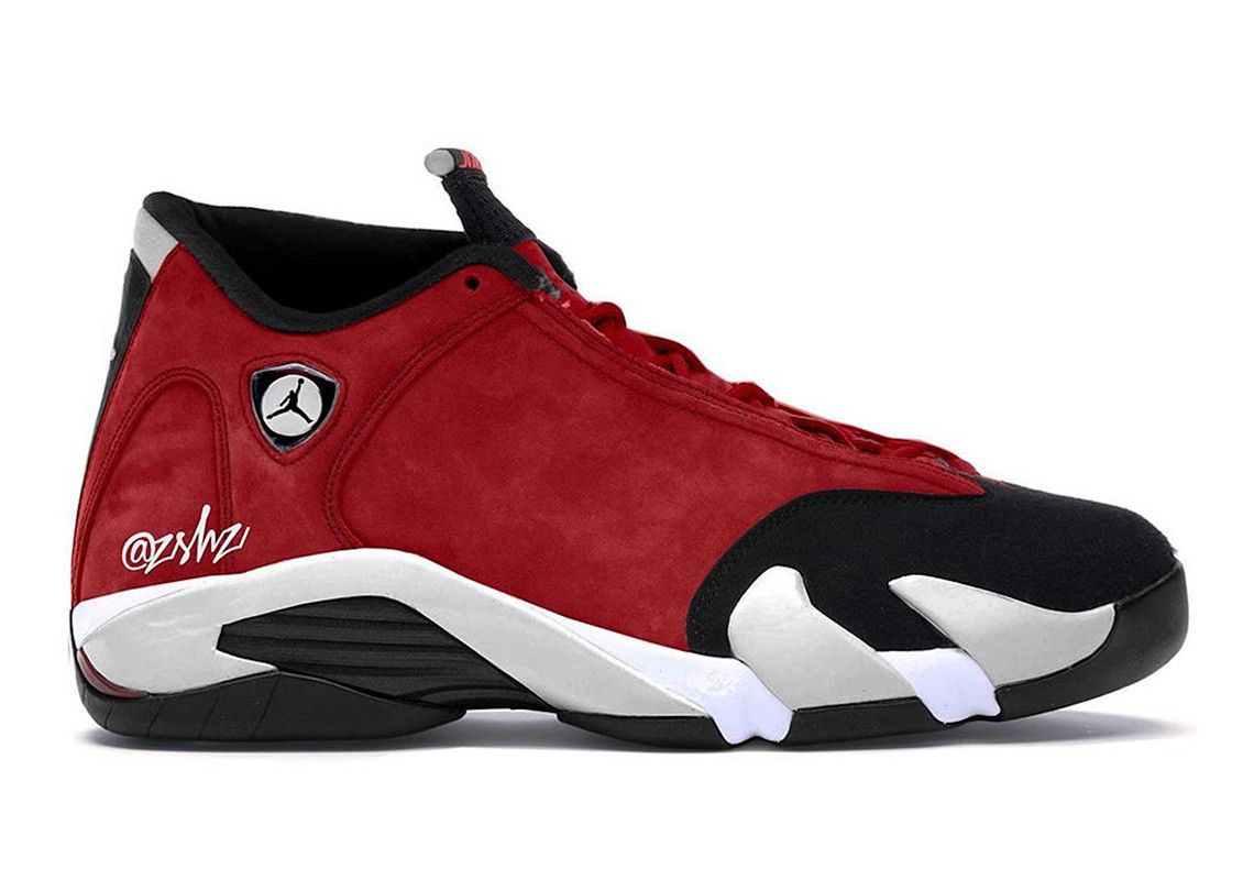 jordan 14 red and white