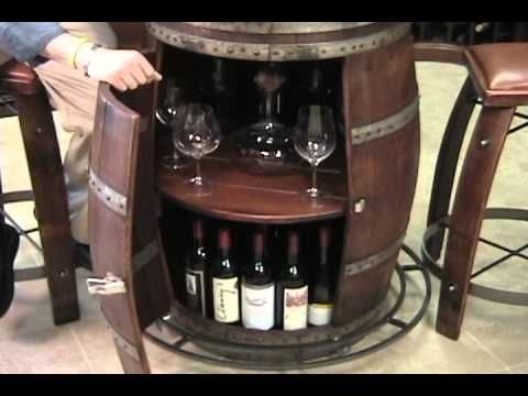 How To Build A Bourbon Whiskey Or Wine Barrel Liquor Cabinet Woodworking Diy Crafted Work Youtu Table Wood Bench Outdoor Wine Barrel Table Liquor Cabinet, Wine Barrel Liquor Cabinet Diy