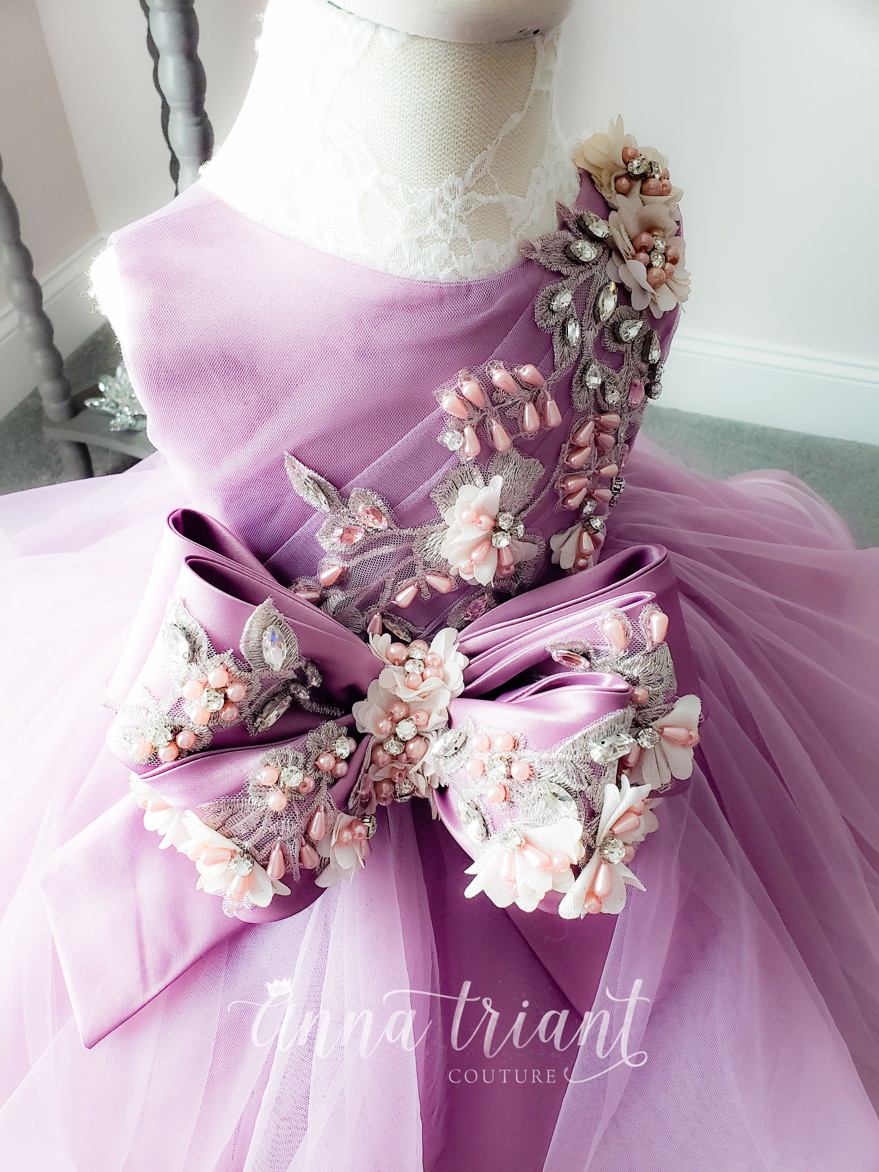 Sylvie Gown by Anna Triant Couture Little Girl Gowns, Baby Gowns Girl, Baby Girl Frocks, Kids Frocks, Frocks For Girls, Gowns For Girls, Little Girl Dresses, Girls Dresses, Tutu Dress