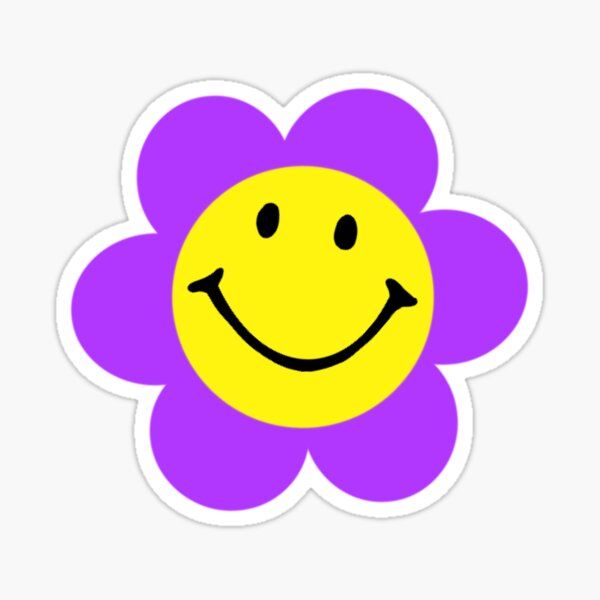 Smiley Purple flower Sticker by Isla's Designs in 2021 | Kids stickers