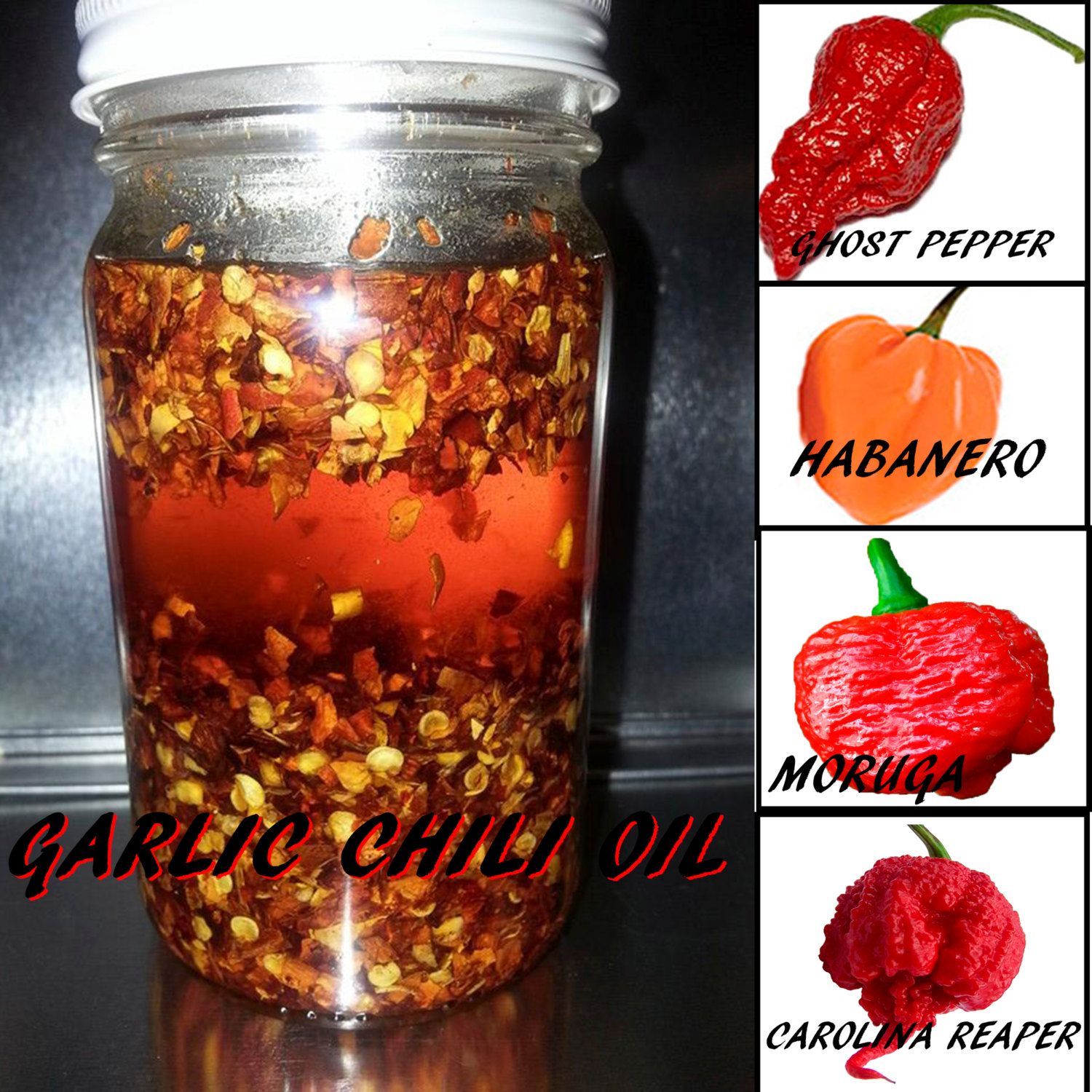 Carolina Reaper/Moruga/Ghost Pepper/Habanero Garlic Chile Carolina Reaper/Moruga/Ghost Pepper/Habanero Garlic Chile